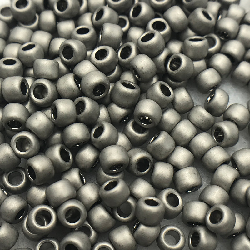 Antique Silver Metallic Frosted 8/0 Toho Round Seed Bead, 8.5 grams