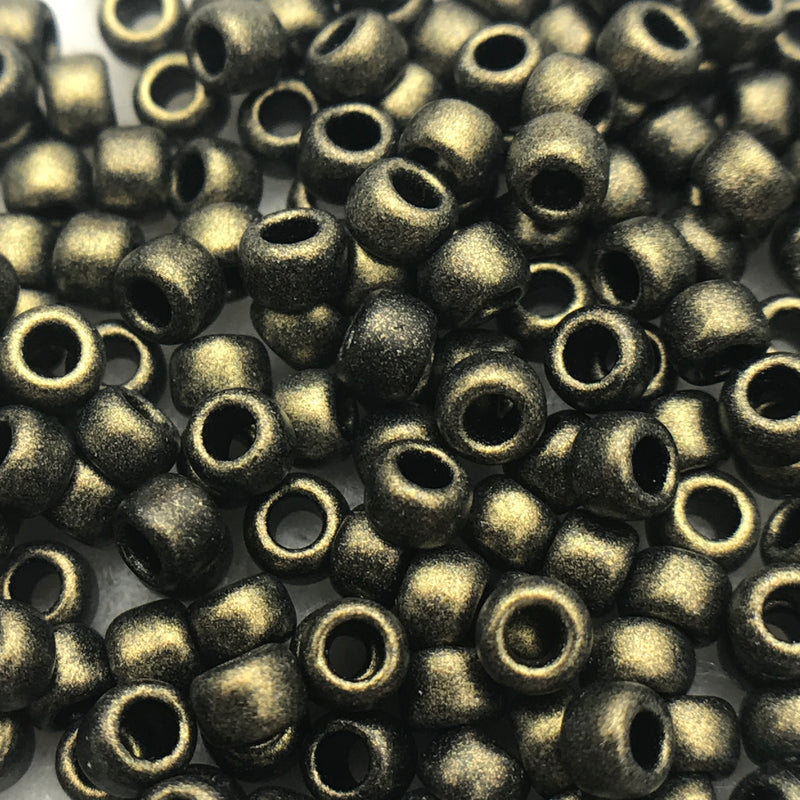 Gold Hybrid Metallic Suede,  8/0 Toho Round Seed Beads, 8.5 grams