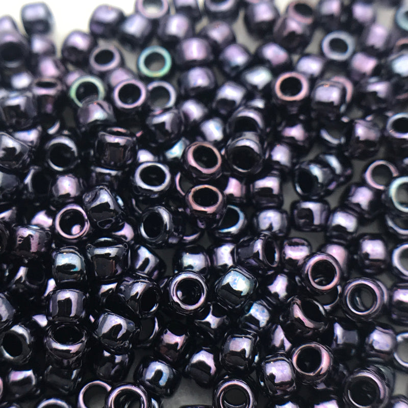 Amethyst Gun Metal, 8/0 Toho Round, 8.5 grams