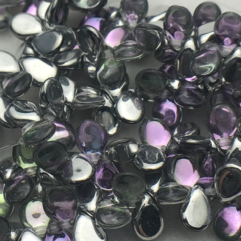Crystal Silver Vitrail Light Pip Czech Glass Bead 7mm