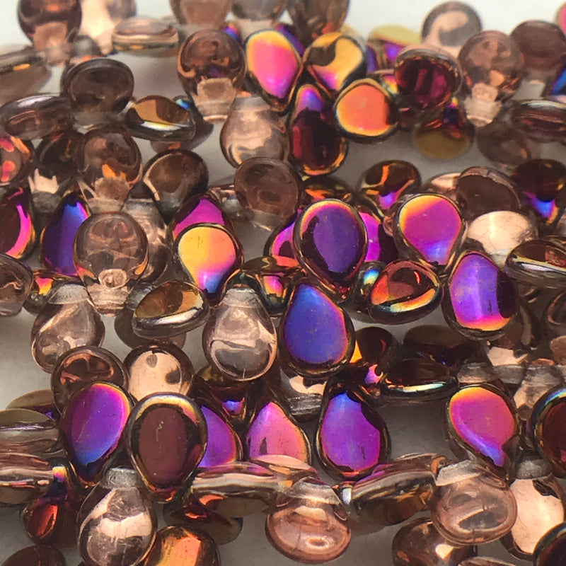 Electric Copper Pip Czech Glass Bead 7mm