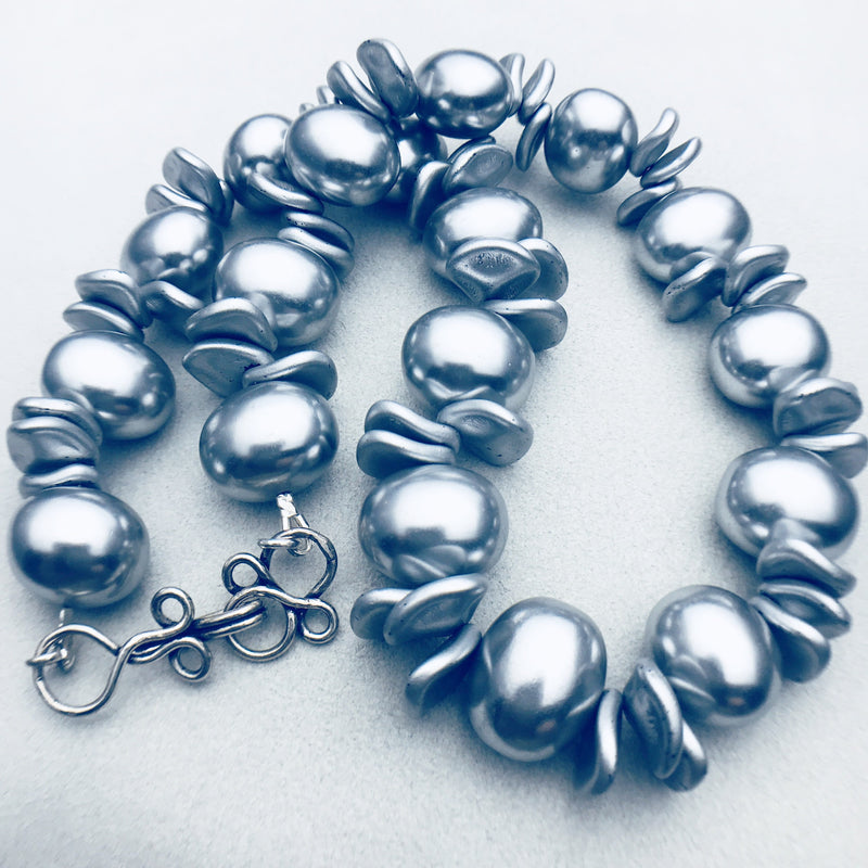 Chrome Mother of Pearl Necklace