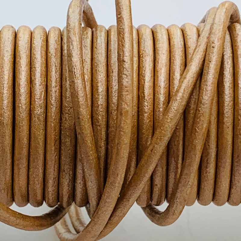 Rose Beige Leather Cord 1.5mm, 1 Yard