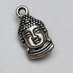 Buddha Head Charm, Silver