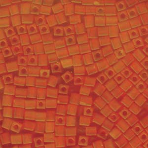 Miyuki Square Transparent Frosted Orange 4mm