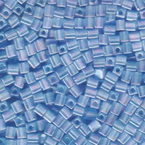 Miyuki Square Transparent Frosted Rainbow Light Blue 4mm