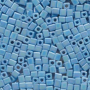 Miyuki Square Opaque Rainbow Light Blue 4mm