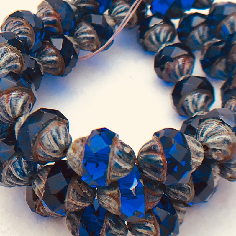 Turbine Czech Glass, Sapphire, 11x10mm