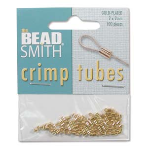 Gold Plated Crimp Tubes 2x2mm
