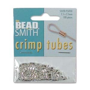 Silver Plated Crimp Tubes 2.5x2.5mm