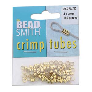 4x2mm Gold Plate Crimp Tube 100 Pieces