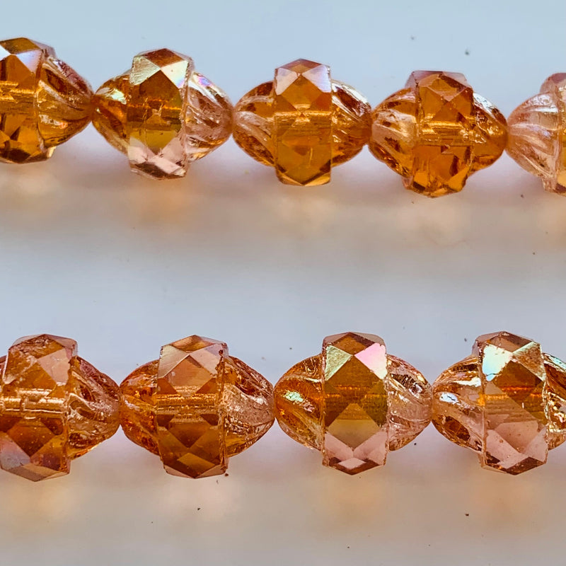 Turbine Czech Bead Siam Travertine 11x10mm