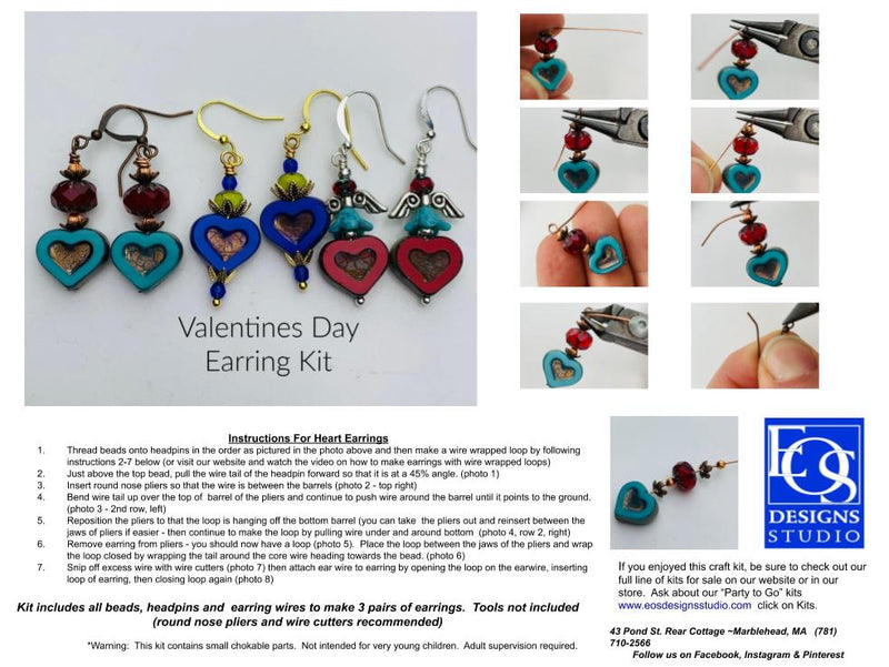 Valentines Hearts Earrings Kit