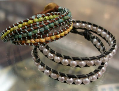 Leather & Bead Wrap Bracelets