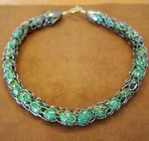 Turquoise Spool Knit Necklace