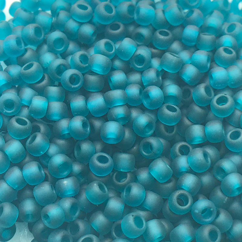 Teal Transparent Frosted, 11/0 Toho Round, 8.5 grams