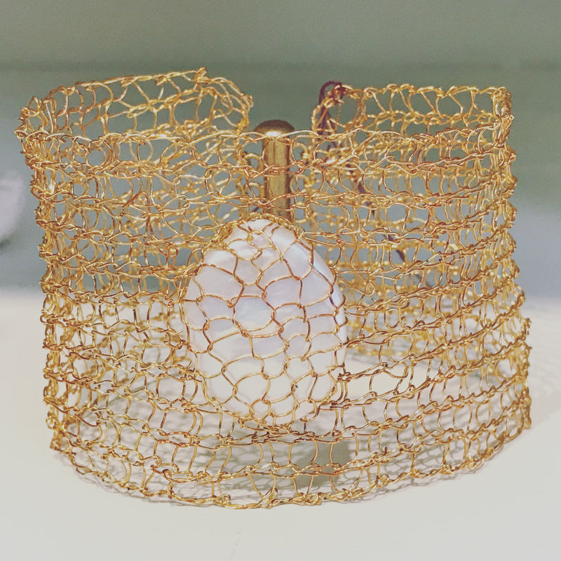 Jewelry Making Classes for Adults; Wired Cuff with Captured Stone
