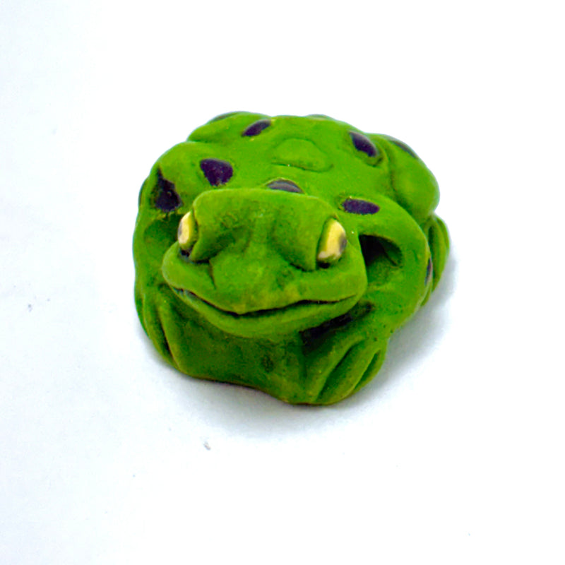 Peruvian Ceramic Green Frog Bead