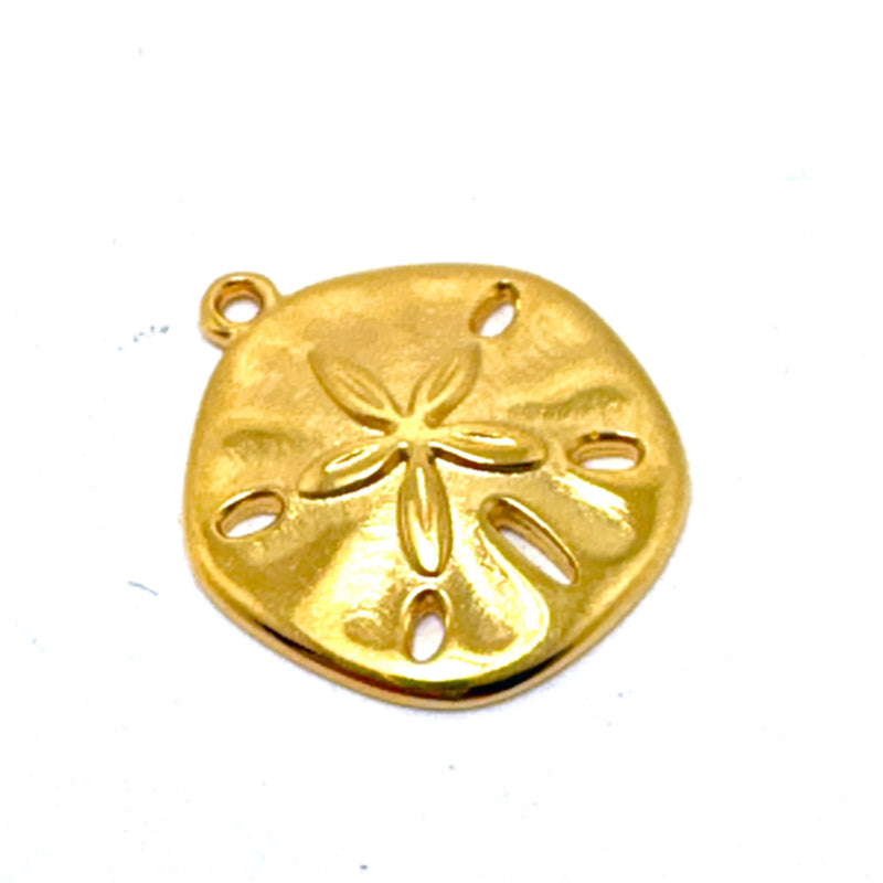 Sand Dollar Charm, 18mm Gold