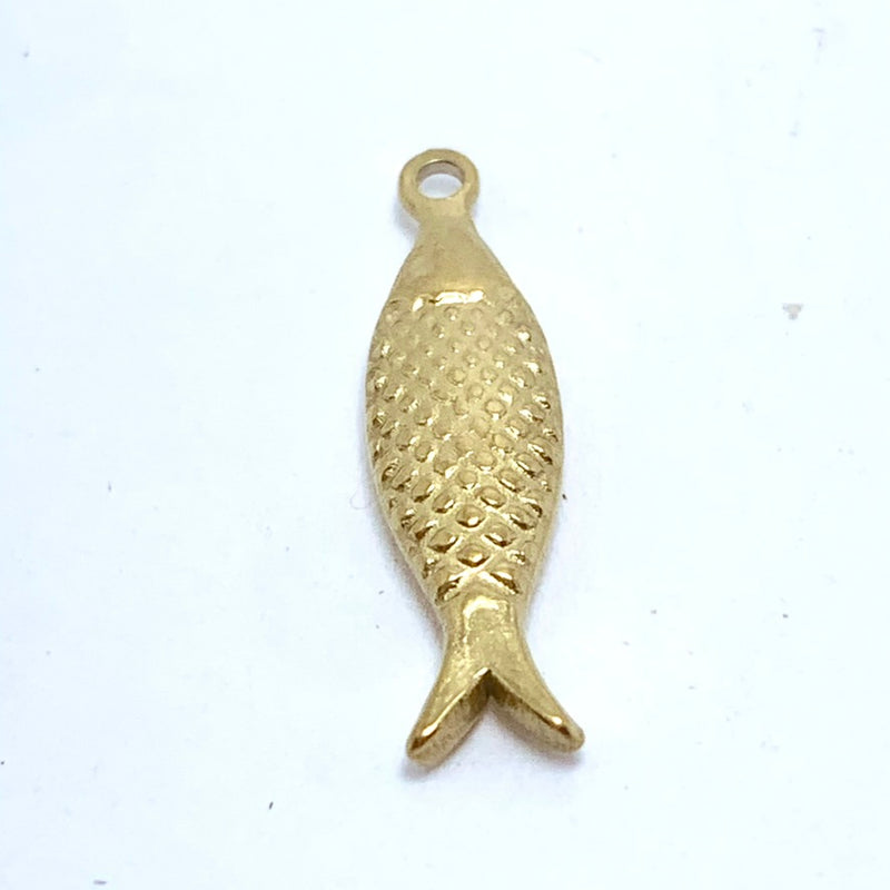 Fish Charm, 20mm Gold