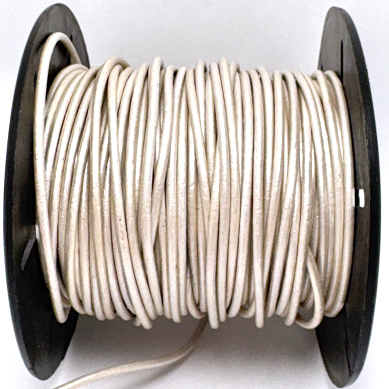 Leather Cord 1.5mm Round, Metallic Pearl,  By the Yard