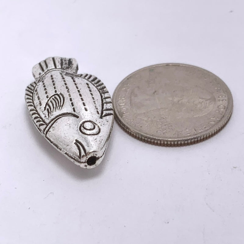 Silver Plated Fish Bead, 16x30mm