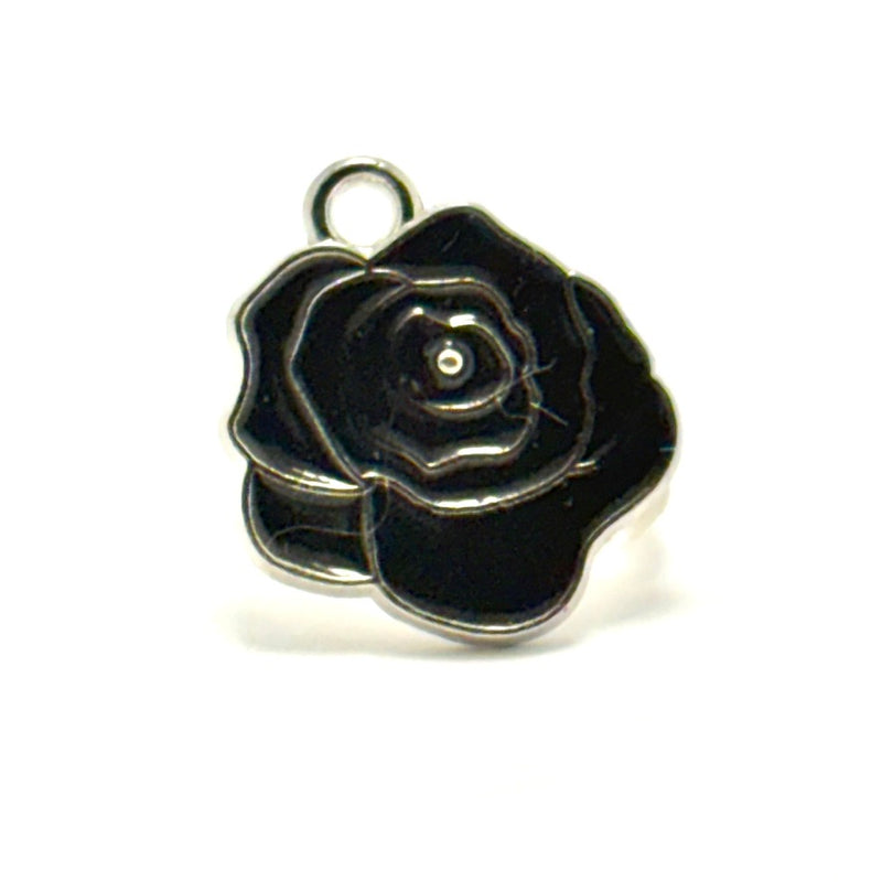 Black Death Rose Charm, 16 mm