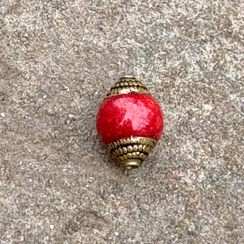 Tibetan Style Prayer Beads – Gemstone with Brass Caps (10x12mm)