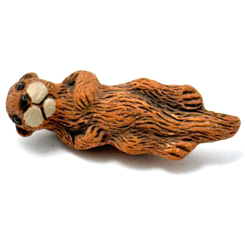 Peruvian Ceramic Black Otter Bead