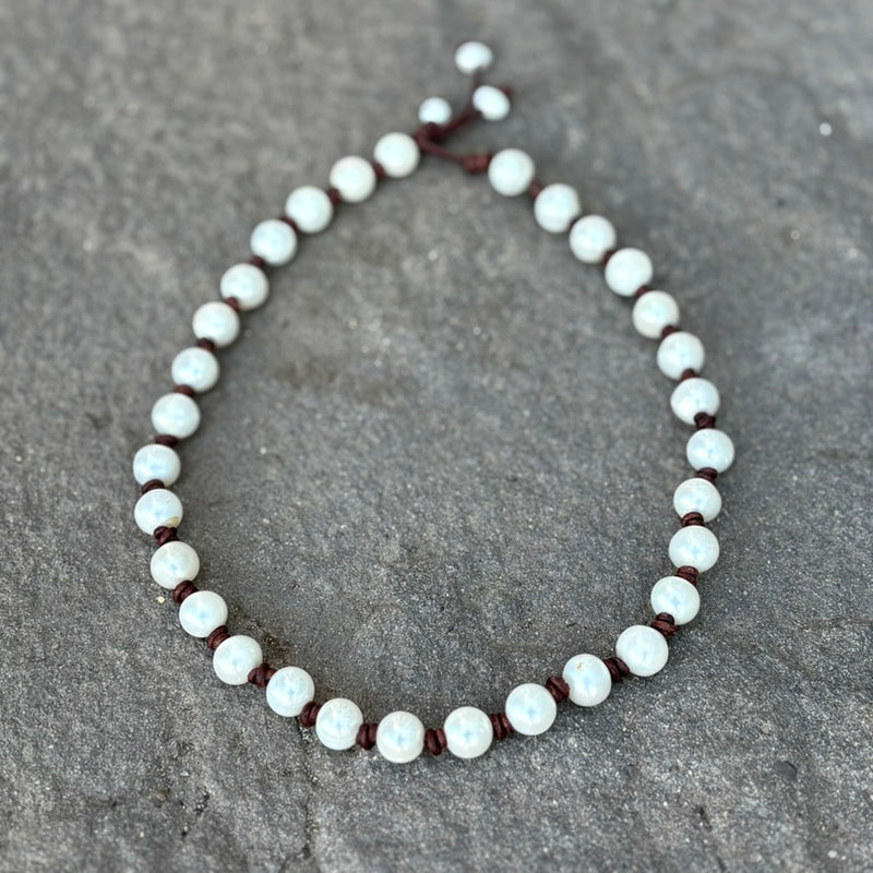 Rustic Pearl Necklace, Reversible Design