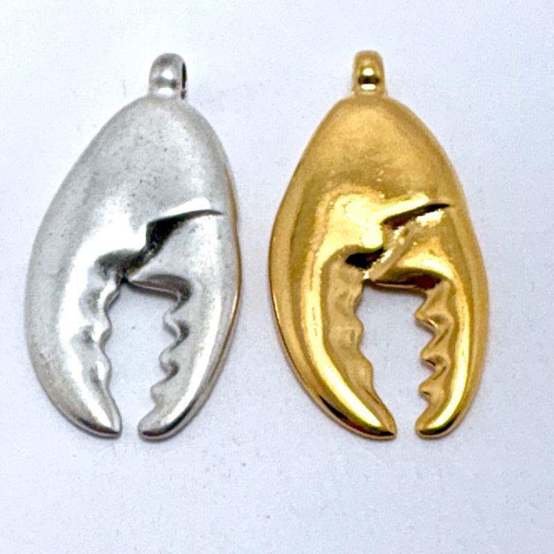 Lobster Claw Pendants in Gold or Silver, Sold Individually