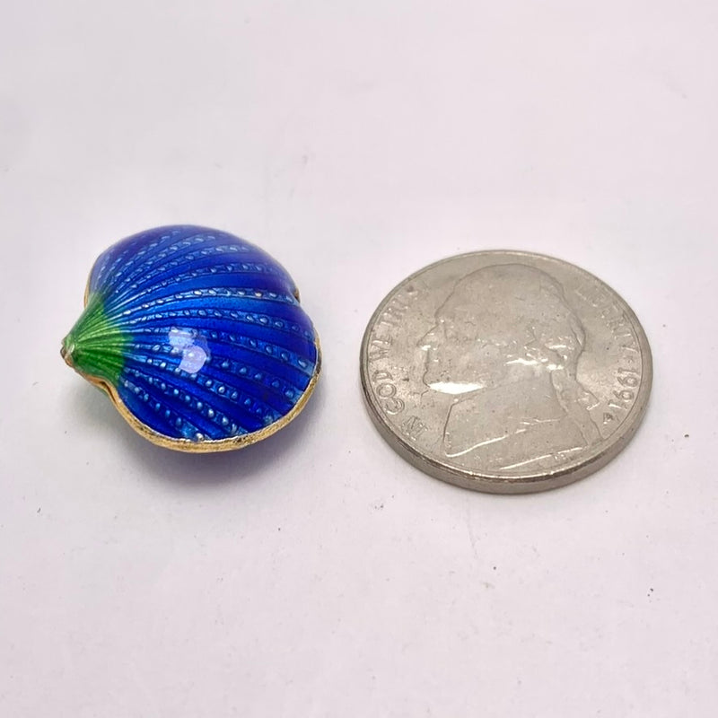 Cloisonne Shell Bead, Dark Blue 20mm