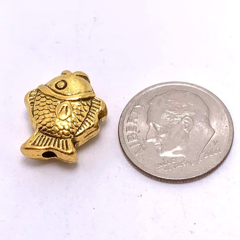 Gold Plated Fish Bead, 12x15