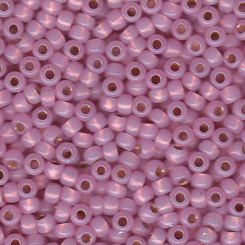 6/0 Miyuki Dyed Pale Pink Silver Lined Alabaster, 20 grams