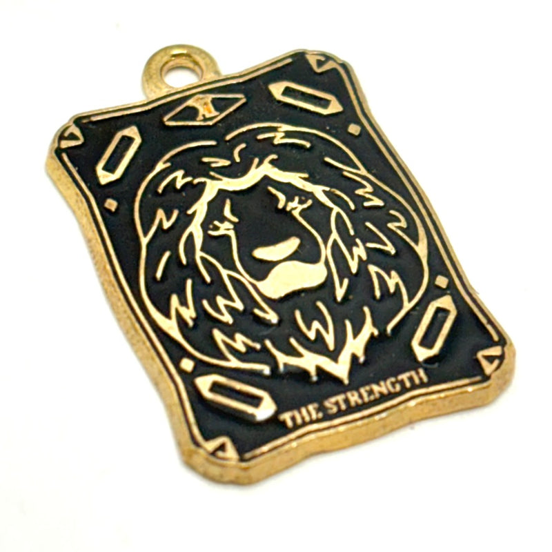 Tarot Card Charms, Black Enamel & Gold 30mm