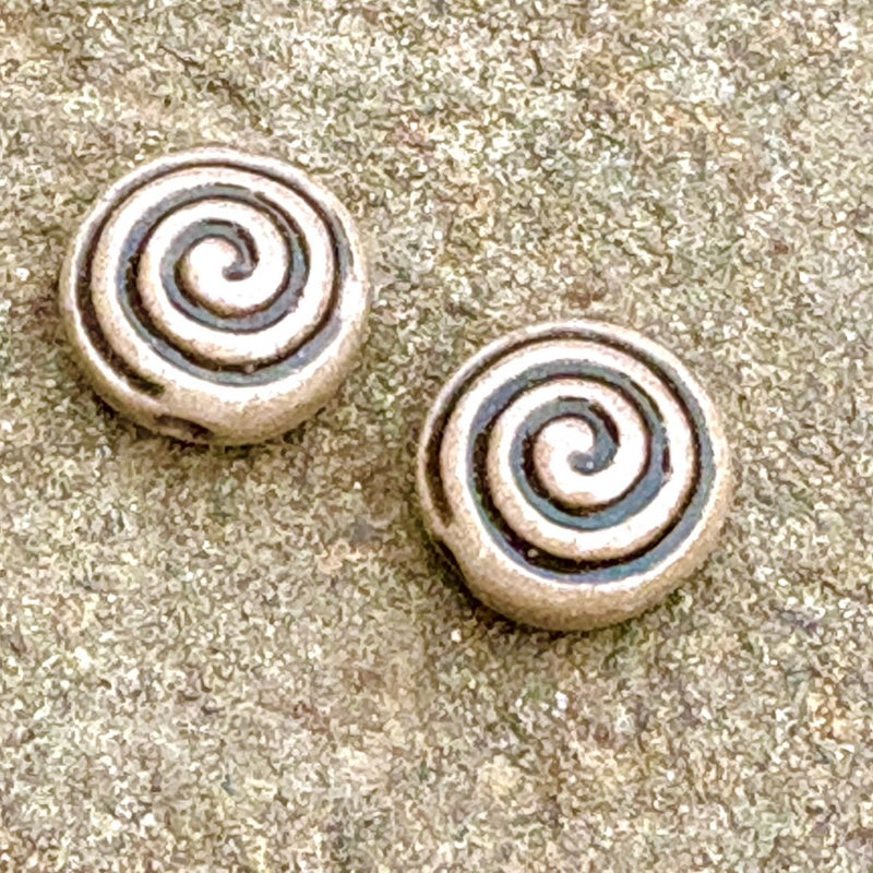 Ceramic Spiral Coin Beads – 14mm (Set of 2)