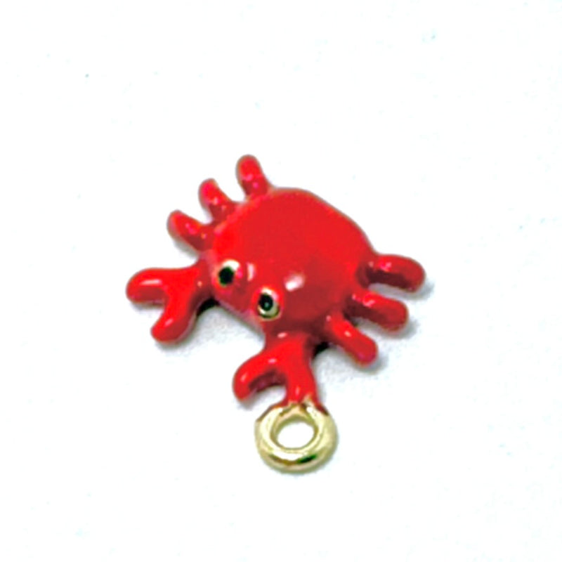 Red Enamel Crab, 12mm