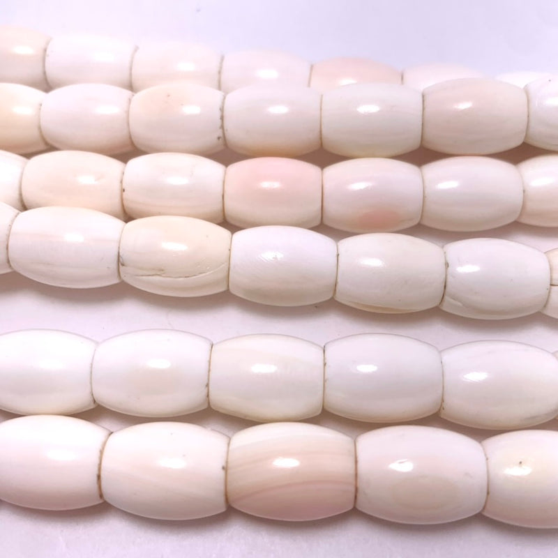 Natural Pale Pink Conch Shell Barrel Beads – 10x14mm