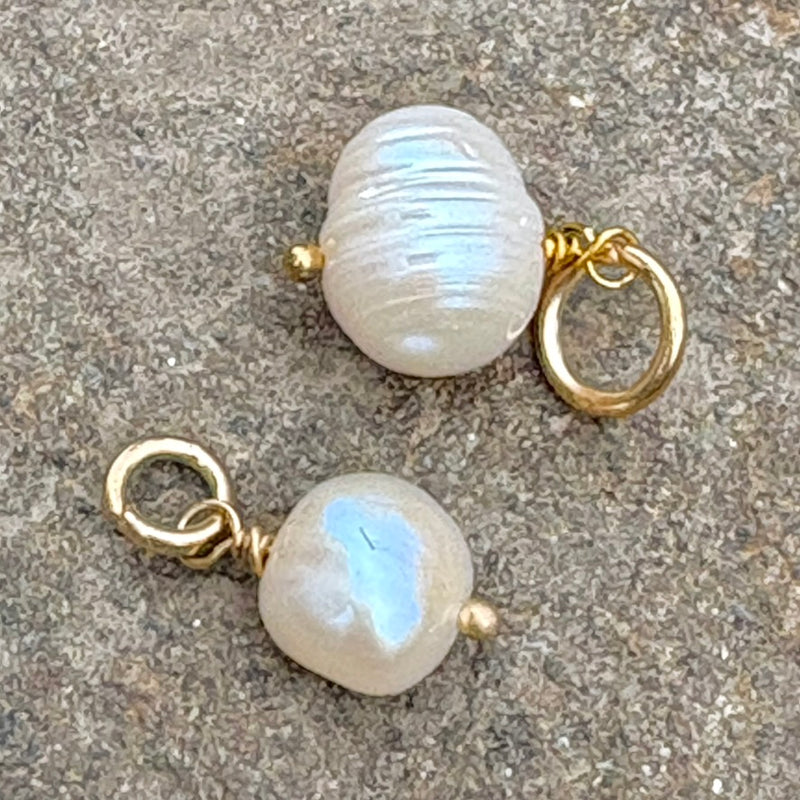 Freshwater Pearl Drop Charms,  8 or 10mm