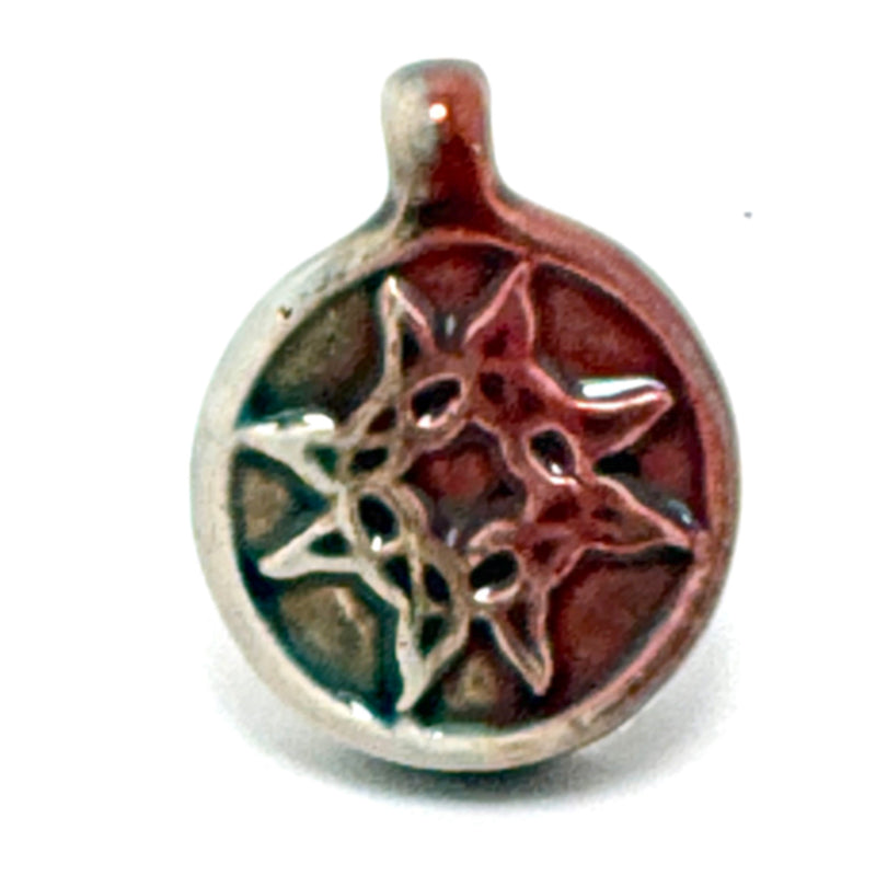 Sunburst Peruvian Ceramic Raku Pendant, 28mm