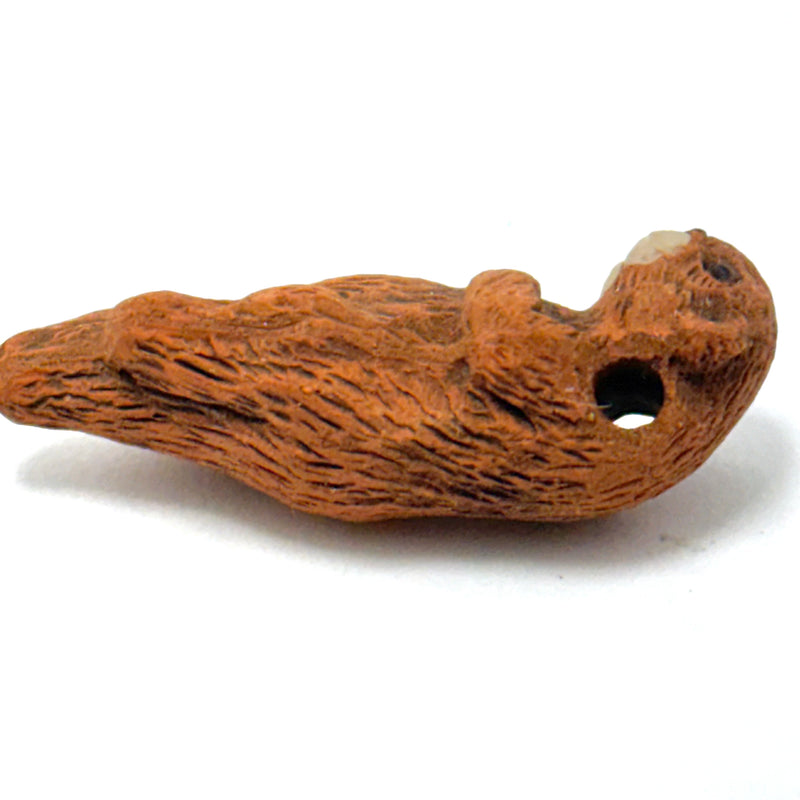 Peruvian Ceramic Black Otter Bead