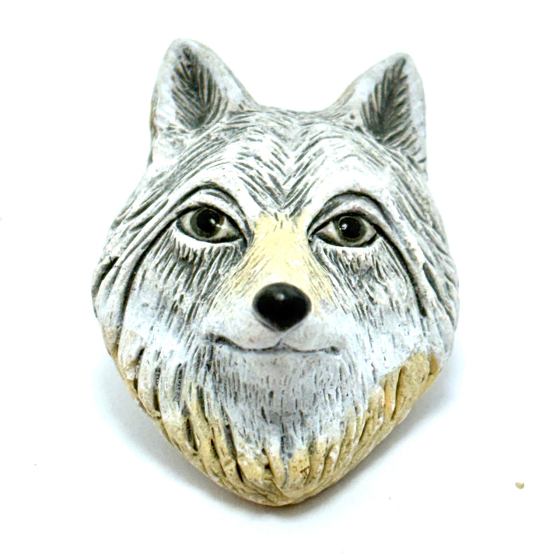 Peruvian Ceramic Wolf Head Bead