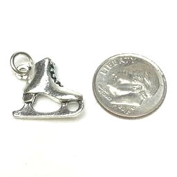 Ice Skate Charm, Silver