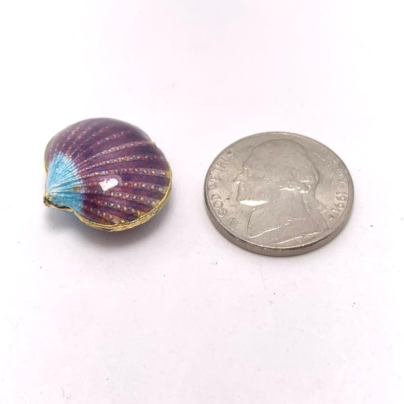Cloisonne Shell Bead, Purple 20mm