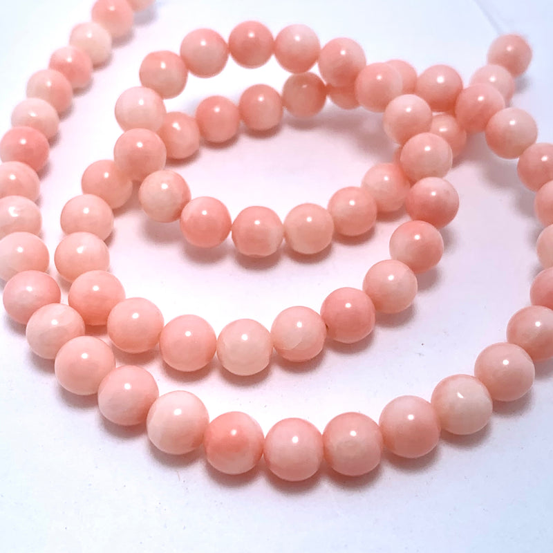 Pink Coral Round Beads, 6mm