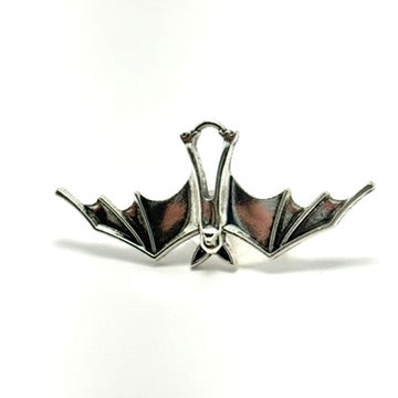 Hanging Vampire Bat Charm, Silver 20x44mm
