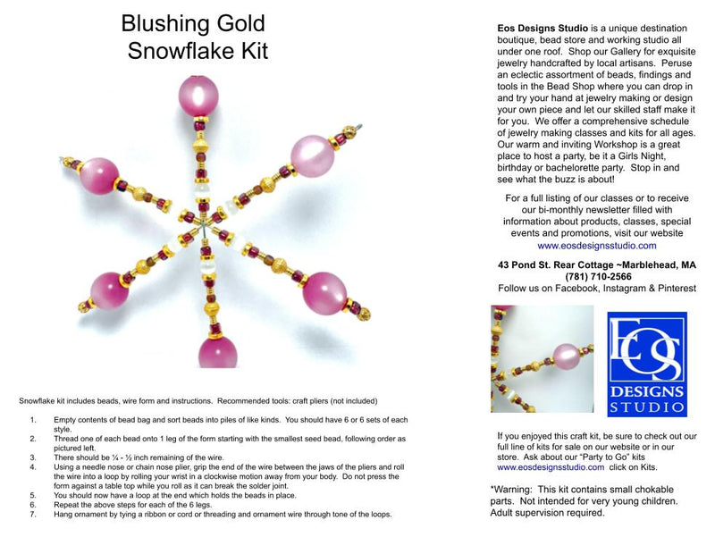 Blushing Gold Beaded Snowflake Kit