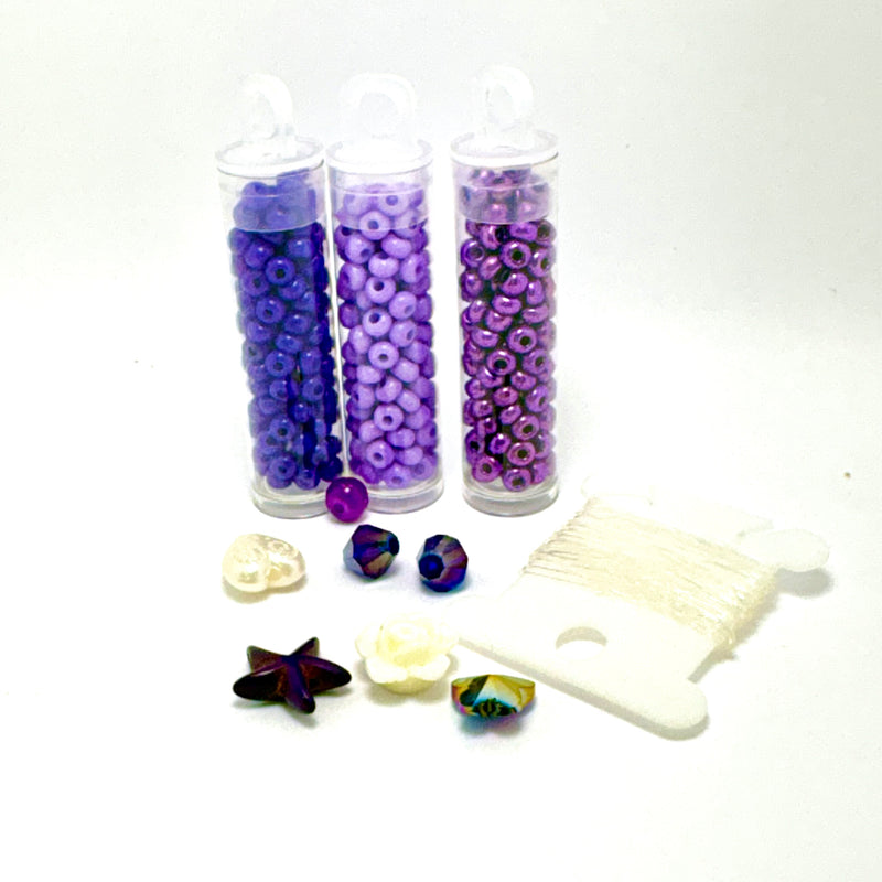 Beaded Bracelet Making Kit – DIY Jewelry Craft Kit for All Ages, Purples