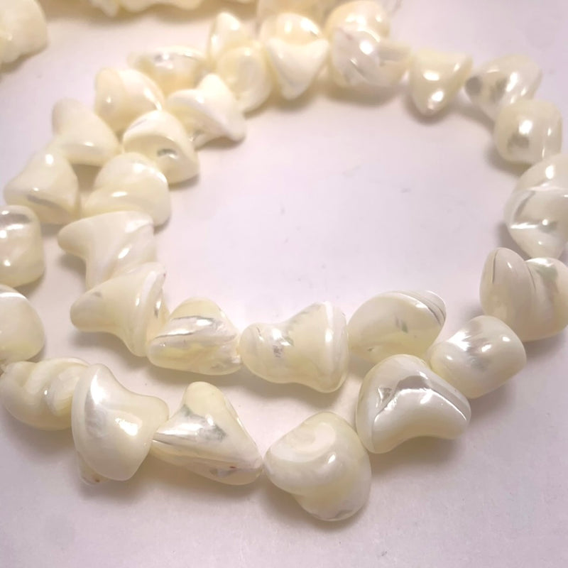 Mother of Pearl Beads, Twisted Nuggets, 10mm