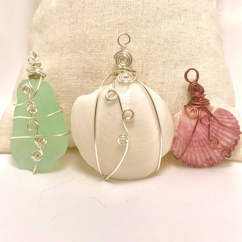 Craft & Draft: Wrapped Sea Glass & Shell Pendants Thursday 4/10/25 7-9pm at Granite Coast Brewing